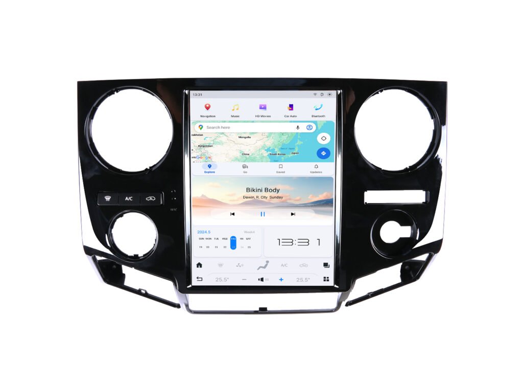 Android 14 Qualcomm Car Radio for Ford F250/F350/F550 2008-2010 12.1″ Tesla Style Screen Navigation CarPlay Android Auto WIFI GPS