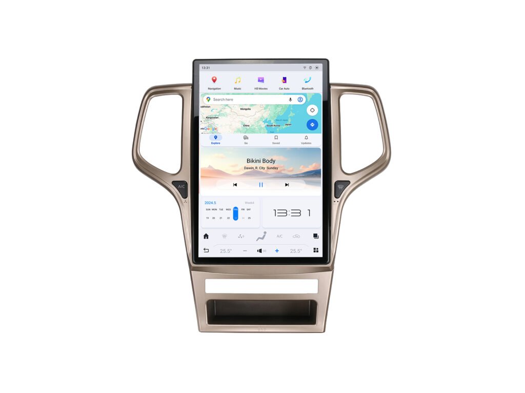 Android car radio for Jeep Grand Cherokee Tesla Screen is an aftermarket radio upgrade that replaces your car’s standard head unit