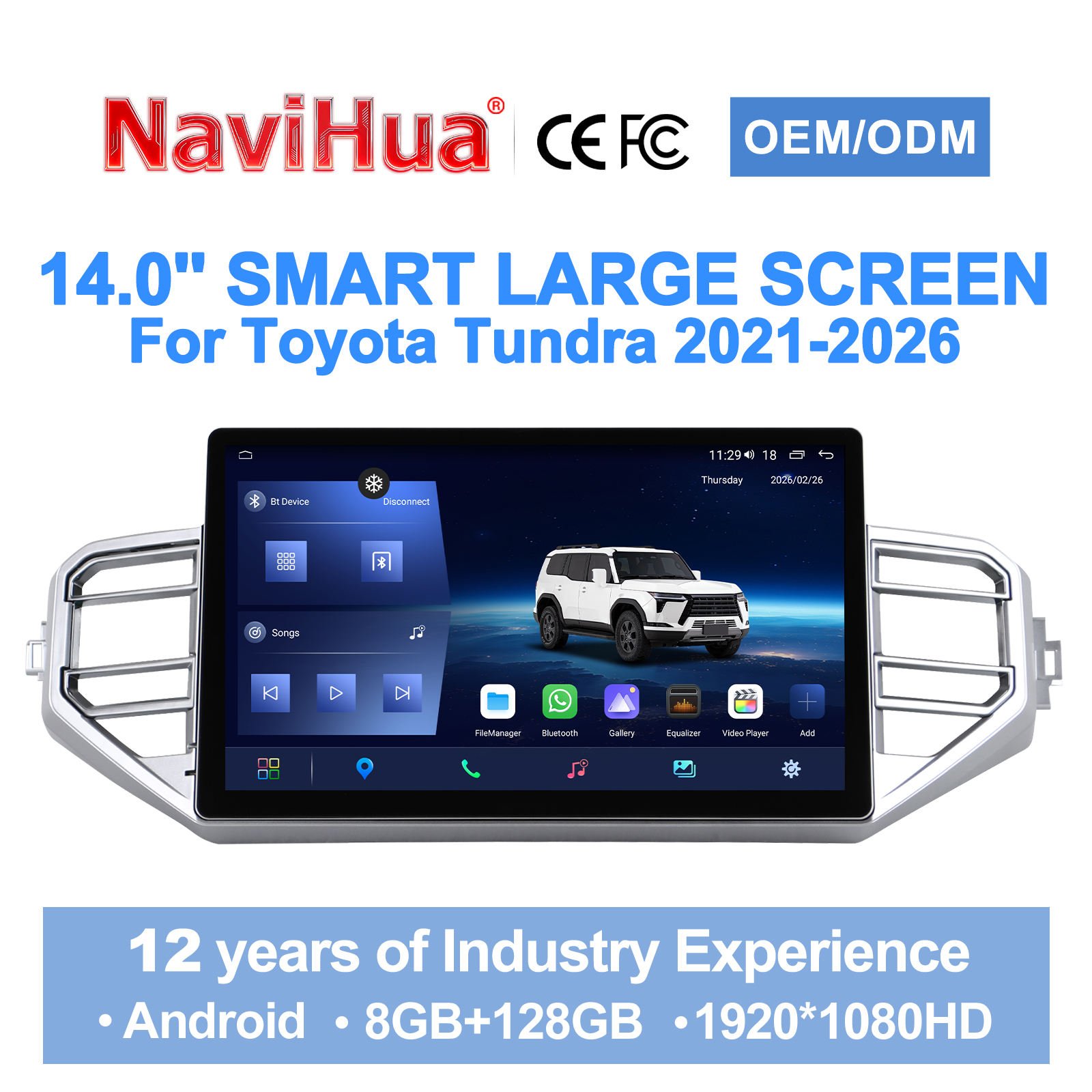 Android Navigation Screen for Toyota Tundra 2021-2026
