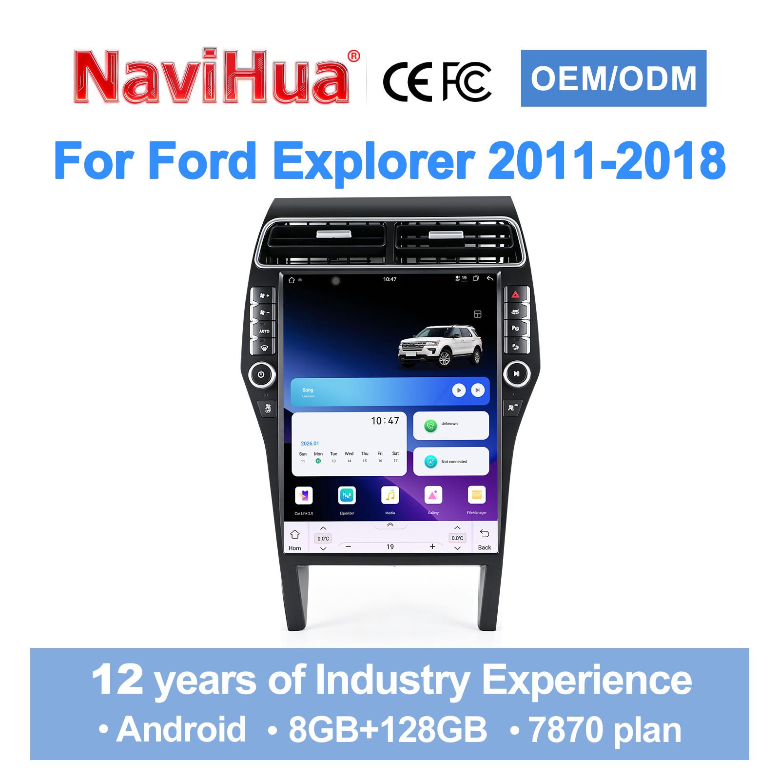 Android Navigation Screen for Ford Explorer 2011-2018