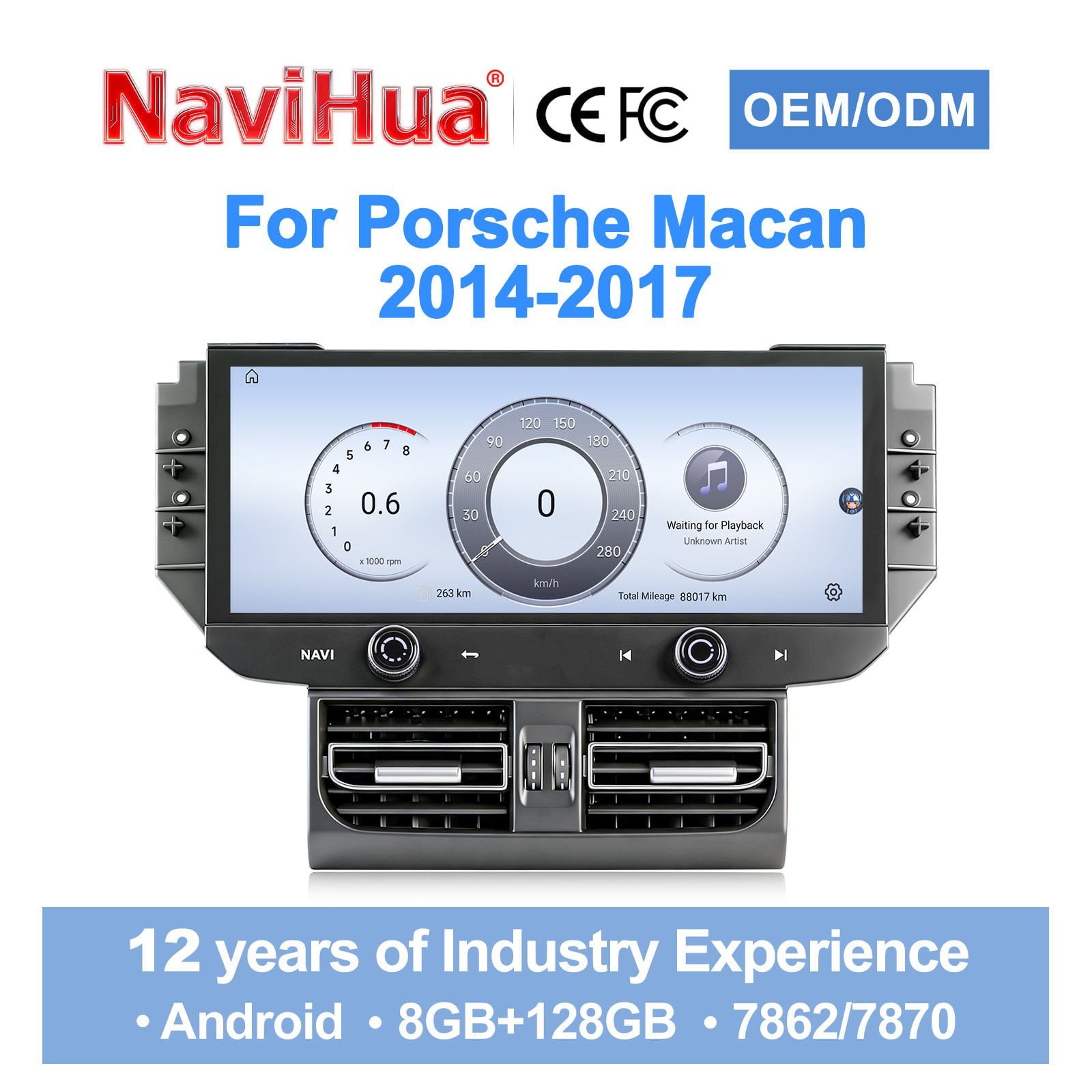 Android Navigation Screen for Porsche Macan 2014-2017