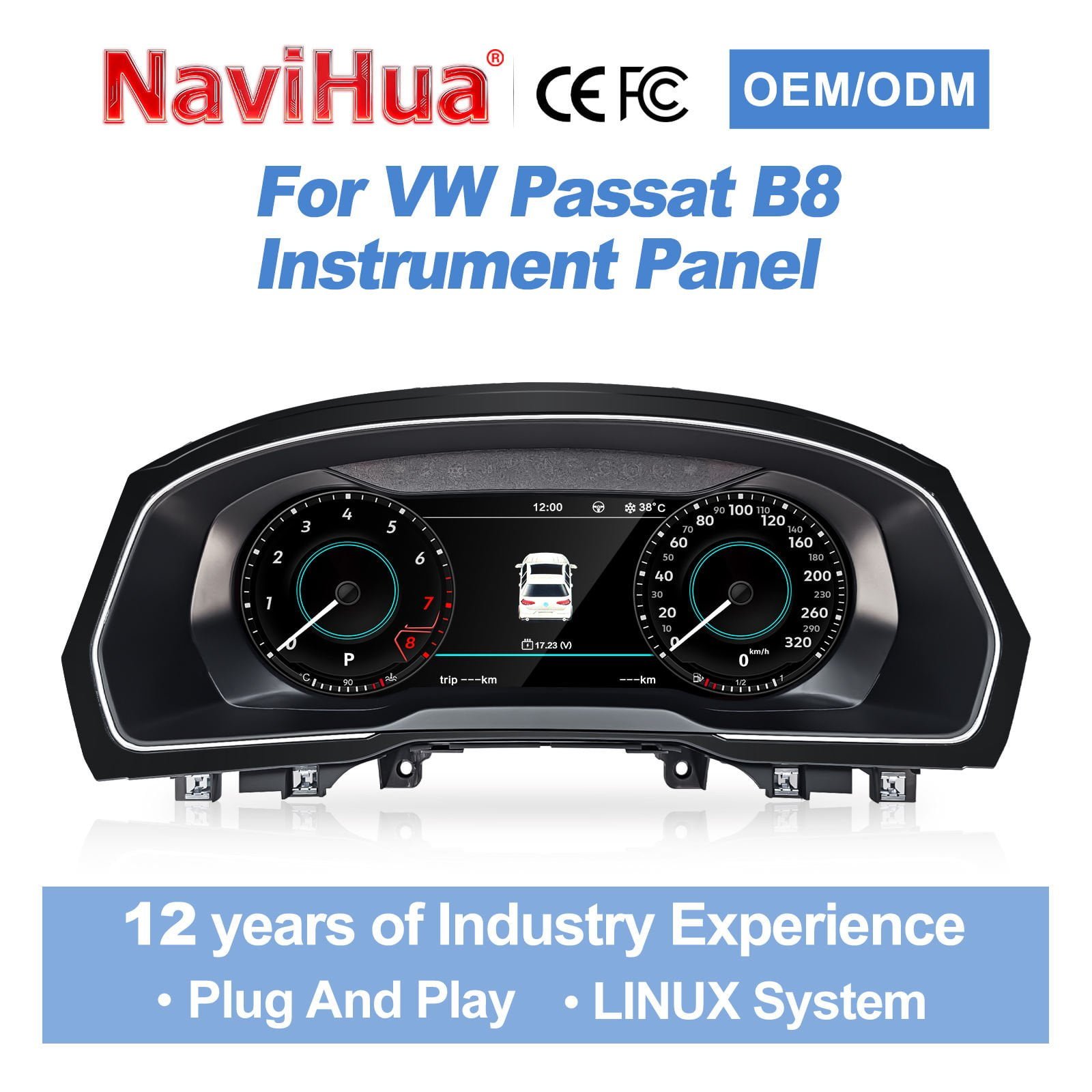 Digital Instrument Cluster for Volkswagen Passat 2015-2020 gallery image