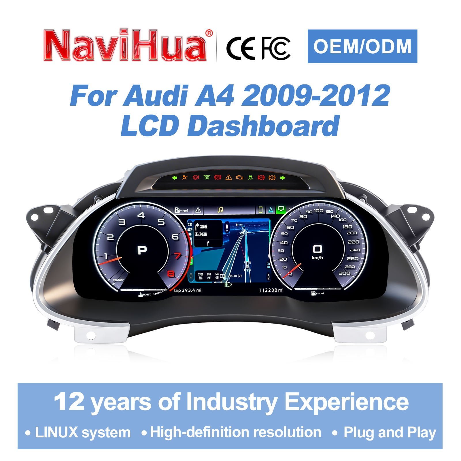 Digital Instrument Cluster for Audi A4 A5 2009-2012 image 2