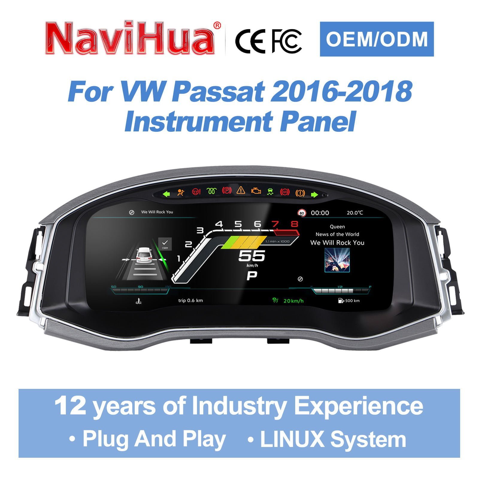 Digital Instrument Cluster for Volkswagen Passat 2016-2018 gallery image