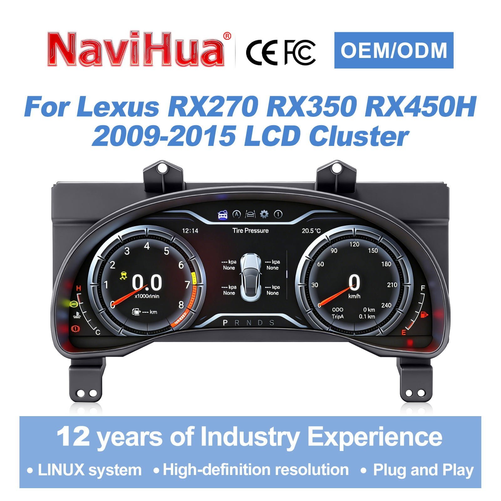 Digital Instrument Cluster for Lexus RX 2009-2015 image 2