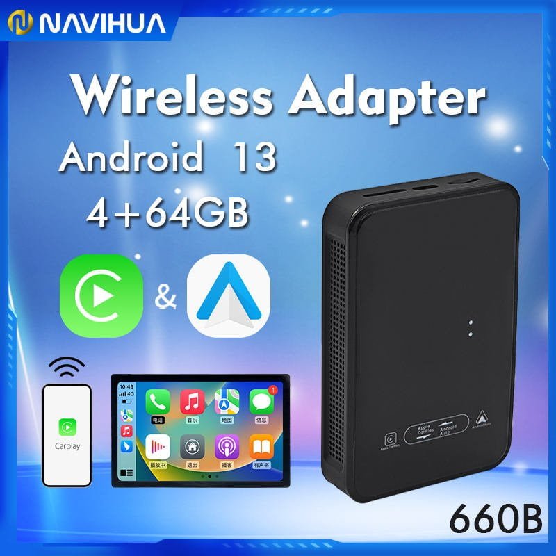 Navihua New Design Android 13 Wireless Carplay Android Streaming Smart Car Black Box Android Auto Wireless Carplay Ai Box