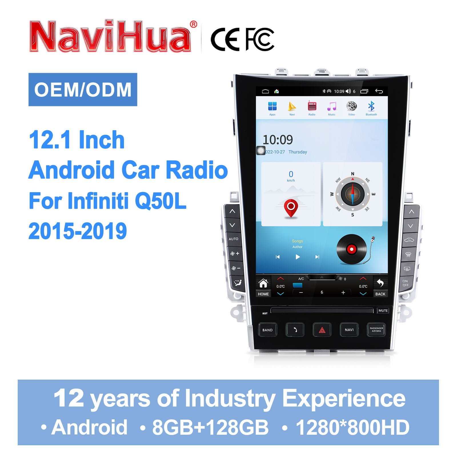 Android Navigation Screen for Infiniti Q50 2015-2019