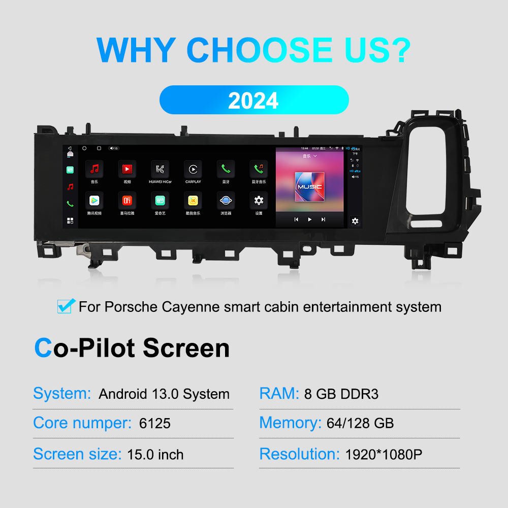 Android Navigation Screen for Porsche Cayenne 2024