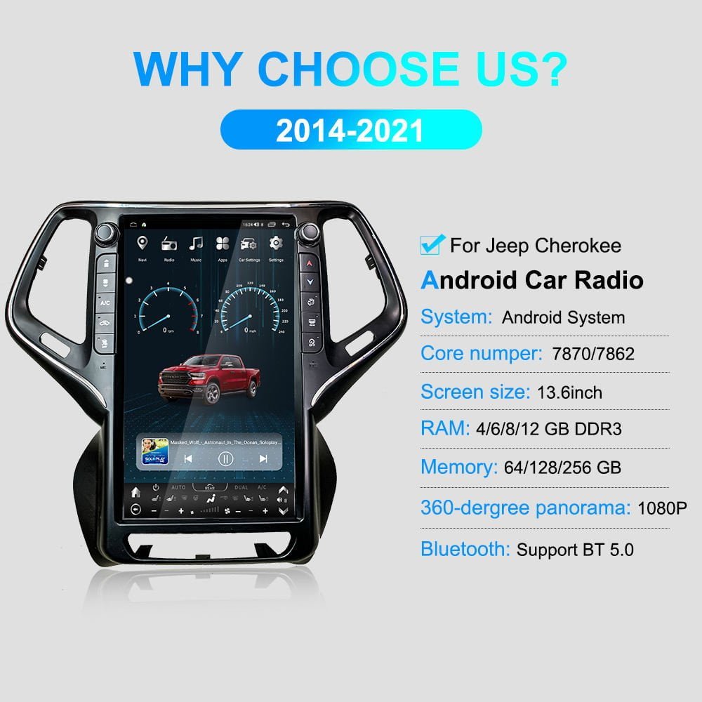 Android Navigation Screen for Jeep Cherokee 2014
