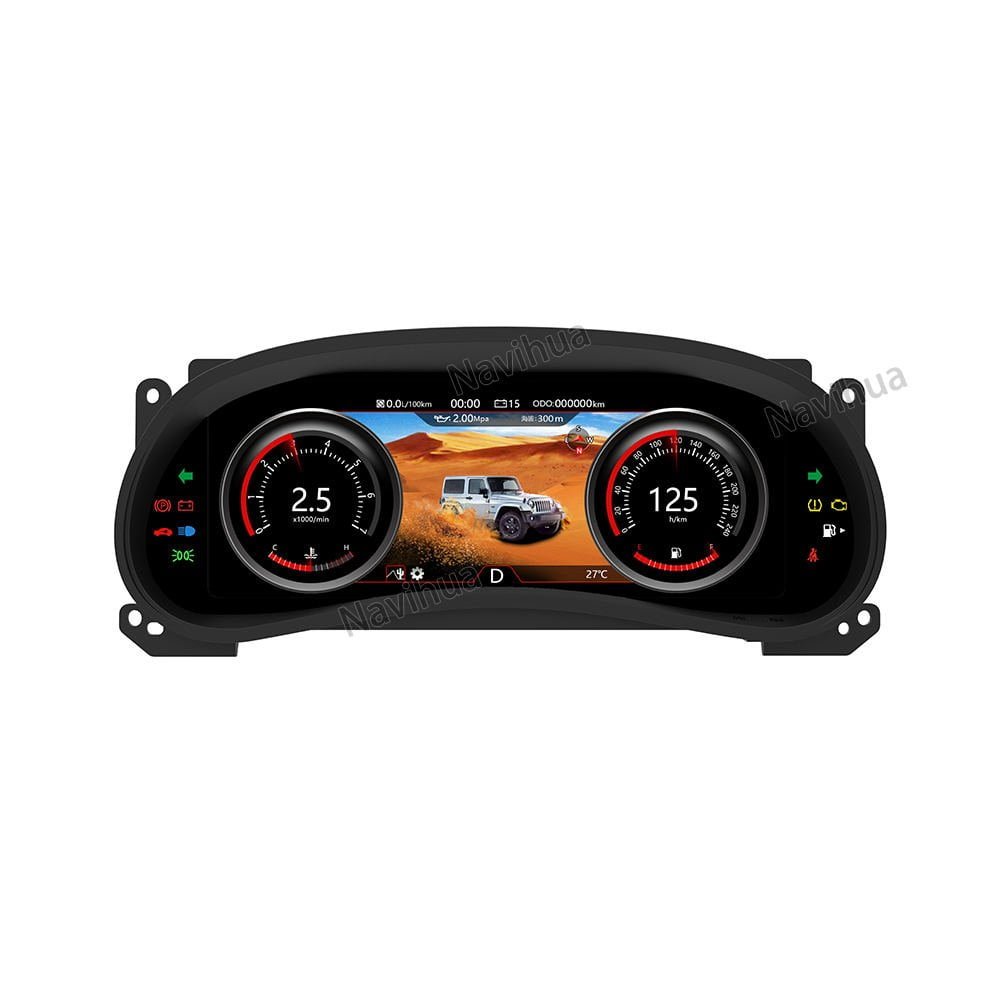 NaviHua 12.3″ Linux LCD Dashboard Speedometer Multi-function Digital Instrument Cluster for Jeep Wrangler JK 2011 2017 Cockpit