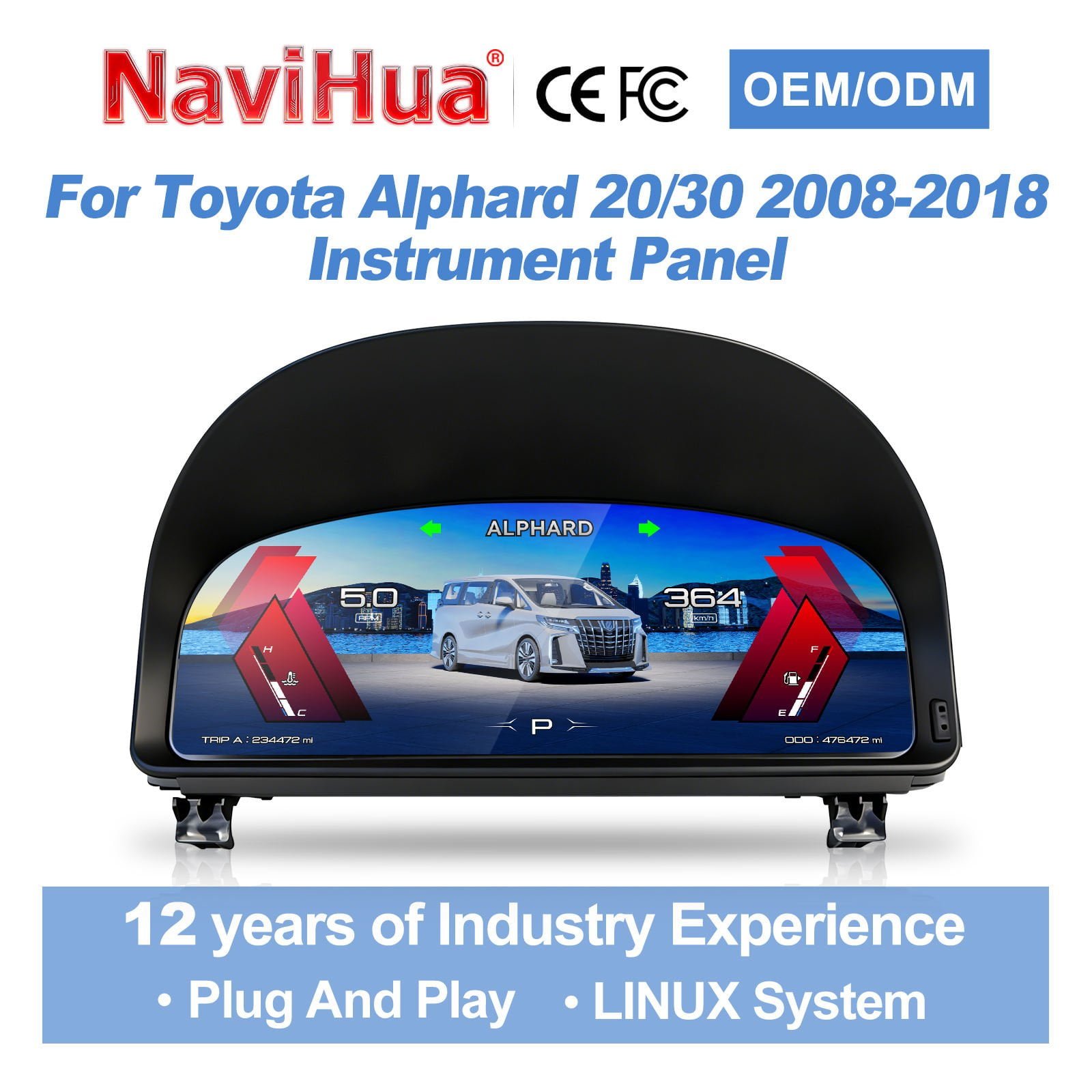 Digital Instrument Cluster for Toyota Alphard Vellfire image 2