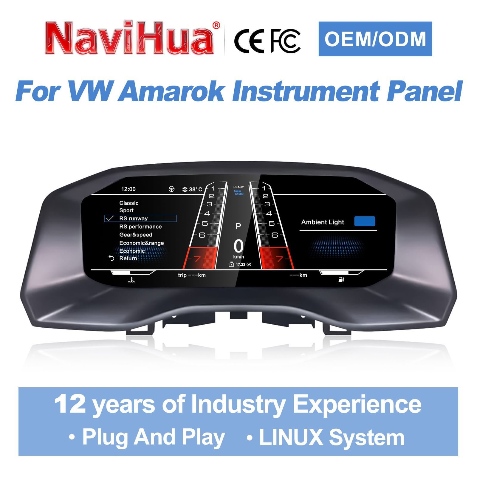 Digital Instrument Cluster for Volkswagen Amarok 2017-2020 image 2
