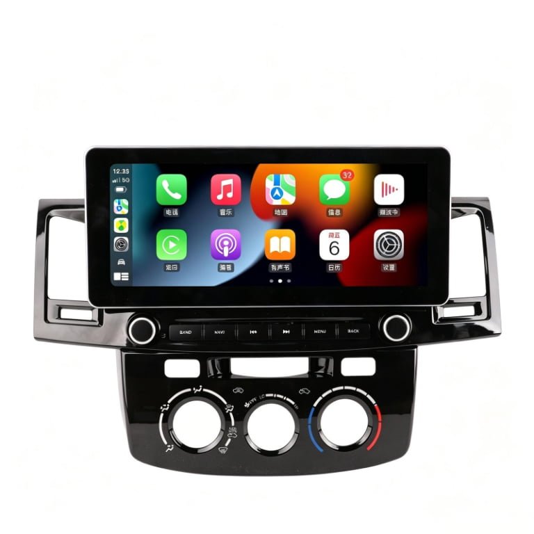 Android Navigation Screen 12.3 Inch Screen For Toyota Fortuner 2015, Manual Air Conditioning
