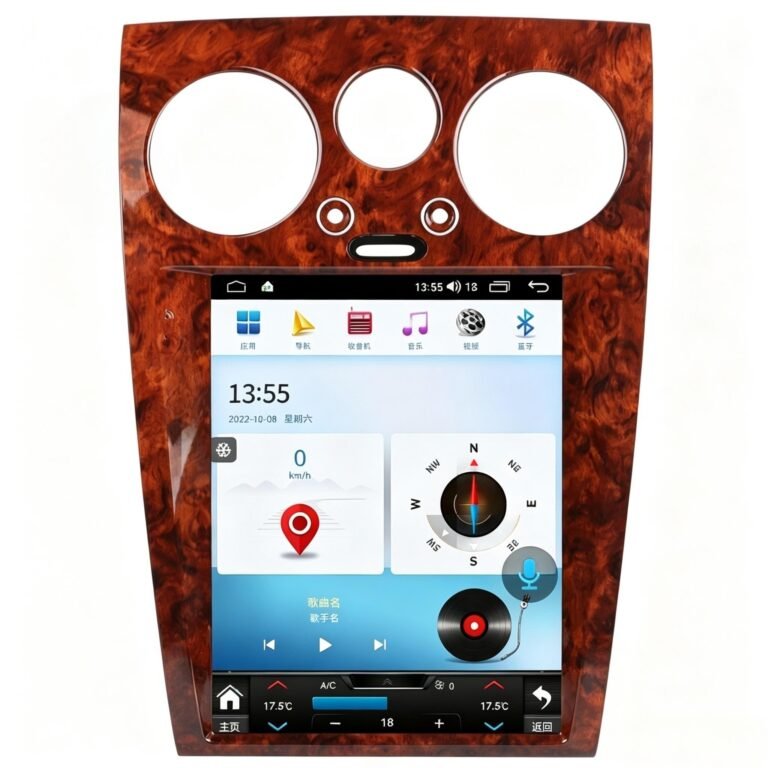 Android Navigation Screen 12.1 Inch Walnut Color Screen For Bentley Flying Spur / Continental 2005-2019